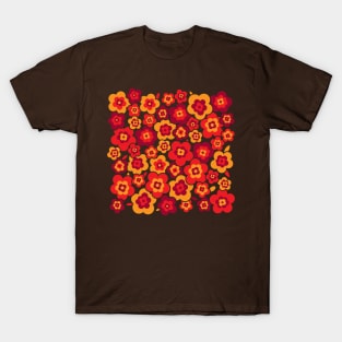 Retro Vintage Orange Poppies T-Shirt